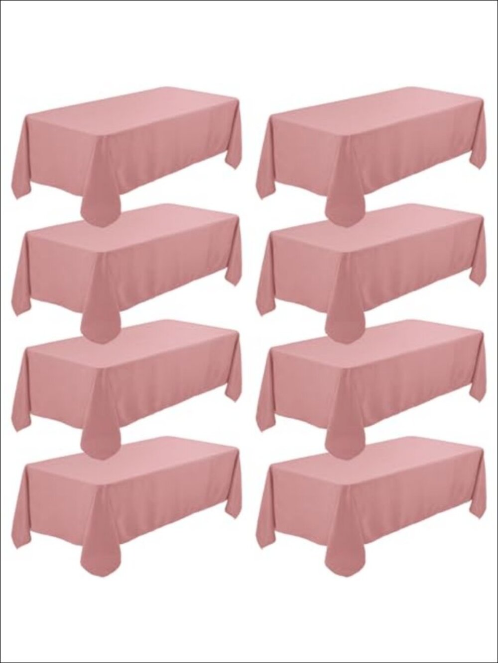 8 Pack Premium Polyester Tablecloths 60x102 Washable Rectangle Table Covers